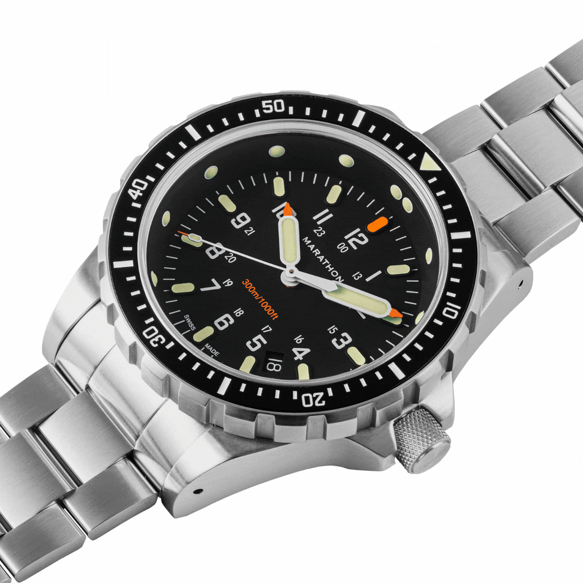 Marathon 46mm Jumbo Diver's Quartz (JSAR) with Stainless Steel Bracelet
