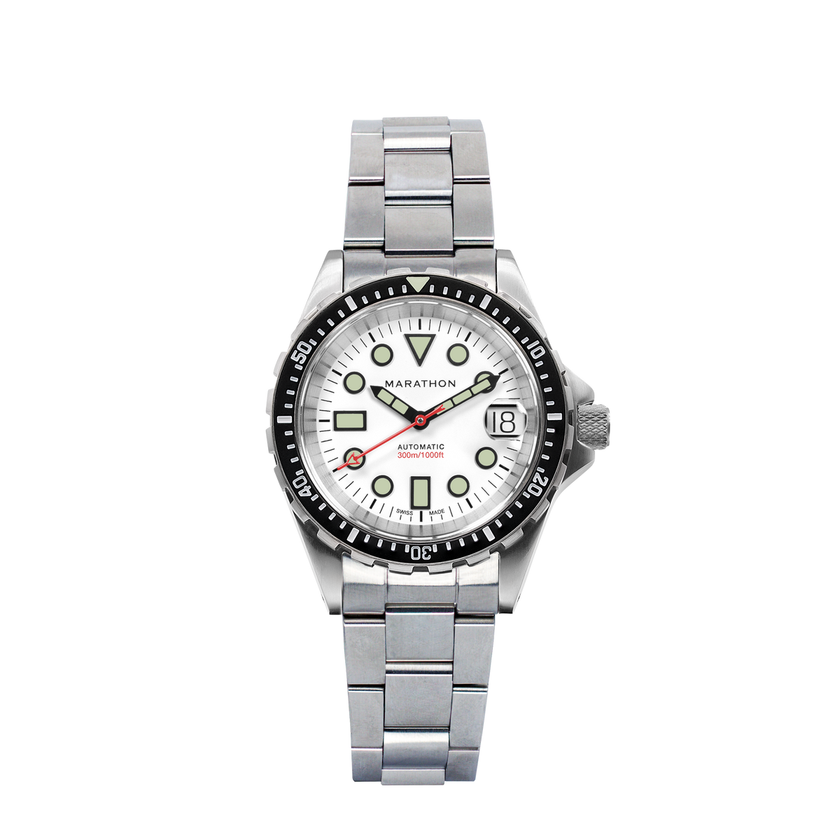 Marathon 36mm Arctic Original SAR w/ Date with Stainless Steel Bracelet (OSAR-D)