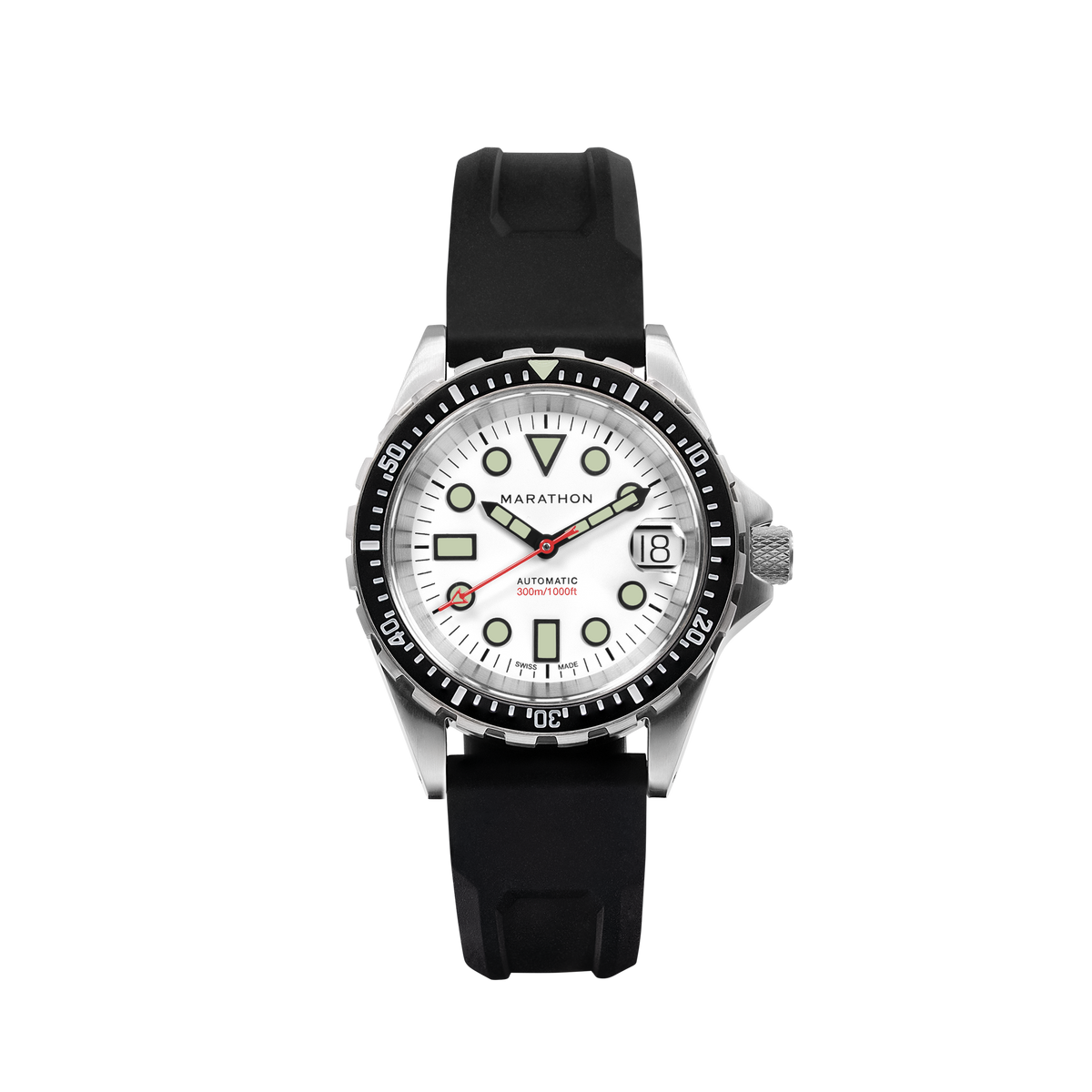 Marathon 36mm Arctic Original SAR w/ Date on 3-Piece Rubber Strap Kit (OSAR-D)