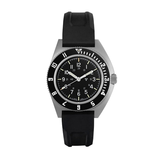 Marathon 41mm Steel Navigator Automatic (SSNAV Auto) on 3-Piece Rubber Strap Kit