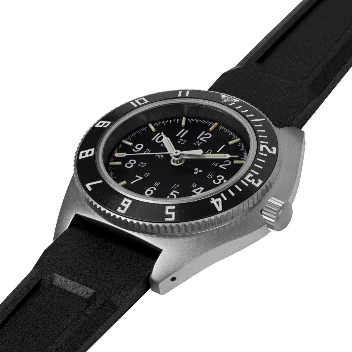 Marathon 41mm Steel Navigator Automatic (SSNAV Auto) on 3-Piece Rubber Strap Kit