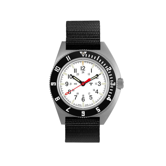 Marathon 41mm Arctic Steel Navigator Automatic (Arctic SSNAV Auto) on Ballistic Nylon