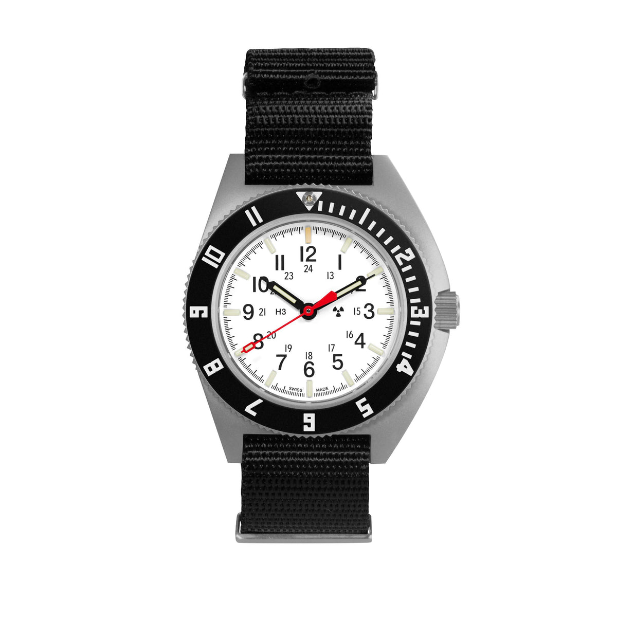 Marathon 41mm Arctic Steel Navigator Automatic (Arctic SSNAV Auto) on Nylon DEFSTAN
