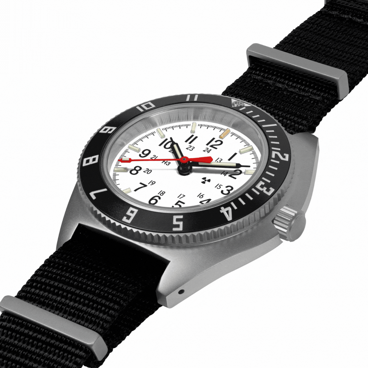 Marathon 41mm Arctic Steel Navigator Automatic (Arctic SSNAV Auto) on Nylon DEFSTAN