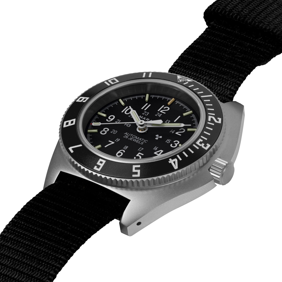 Marathon 41mm Steel Navigator w/ Date Automatic (SSNAV-D AUTO) on Ballistic Nylon