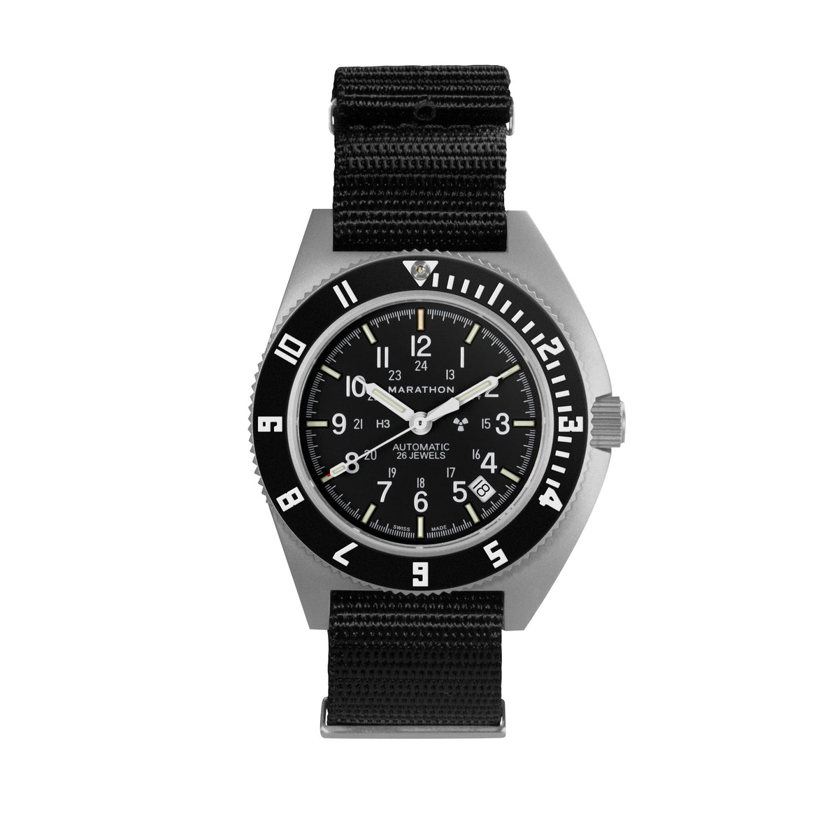 Marathon 41mm Steel Navigator w/ Date Automatic (SSNAV-D AUTO) on Nylon DEFSTAN
