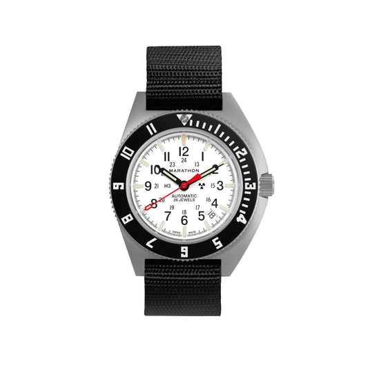 Marathon 41mm Arctic Steel Navigator w/ Date Automatic (Arctic SSNAV-D Auto) on Ballistic Nylon