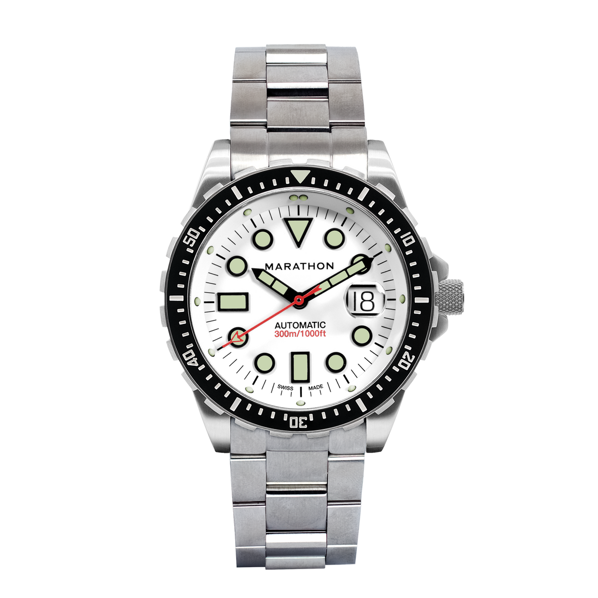 Marathon 46mm Arctic Original SAR w/ Date with Stainless Steel Bracelet (OSAR-D)