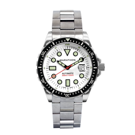 Marathon 46mm Arctic Original SAR w/ Date with Stainless Steel Bracelet (OSAR-D)