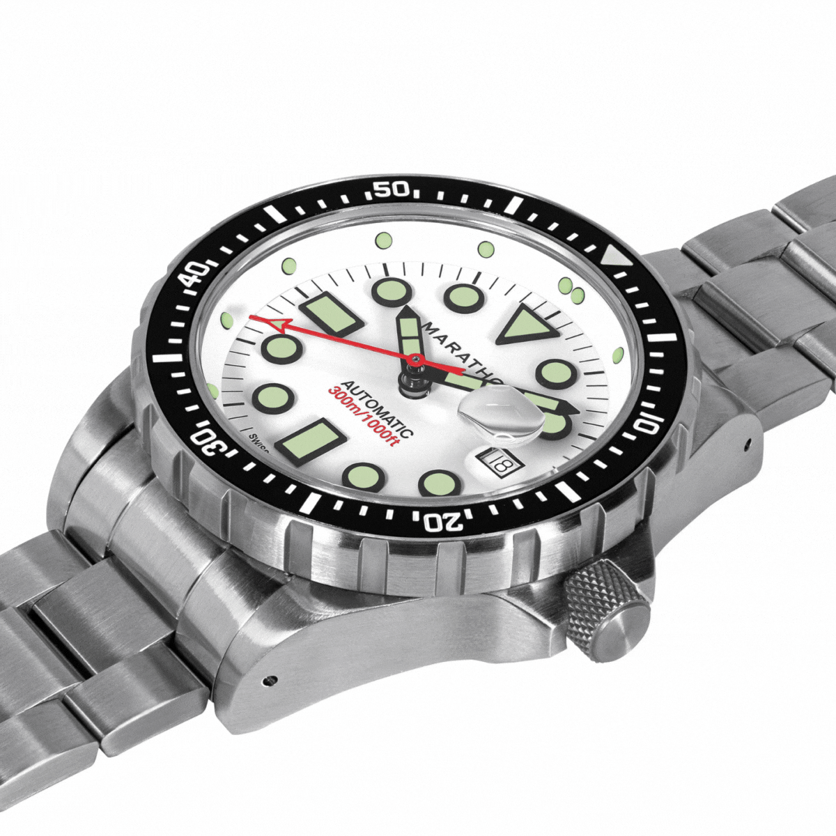 Marathon 46mm Arctic Original SAR w/ Date with Stainless Steel Bracelet (OSAR-D)
