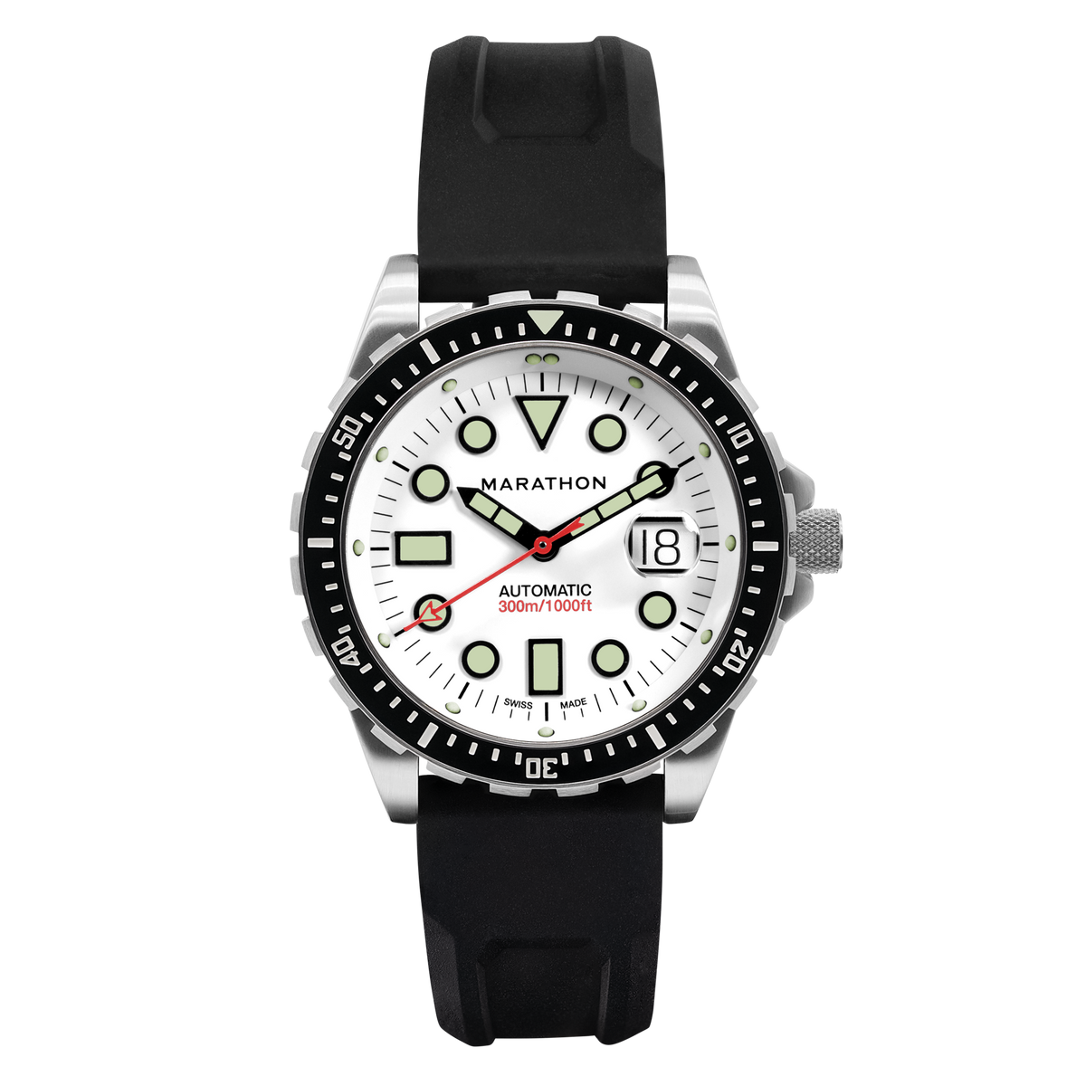 Marathon 46mm Arctic Original SAR w/ Date on 3-Piece Rubber Strap Kit (OSAR-D)