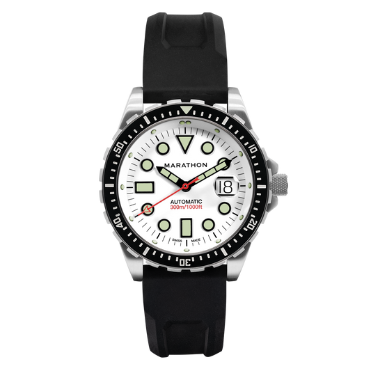 Marathon 46mm Arctic Original SAR w/ Date on 3-Piece Rubber Strap Kit (OSAR-D)