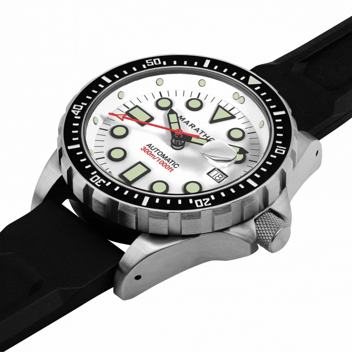 Marathon 46mm Arctic Original SAR w/ Date on 3-Piece Rubber Strap Kit (OSAR-D)
