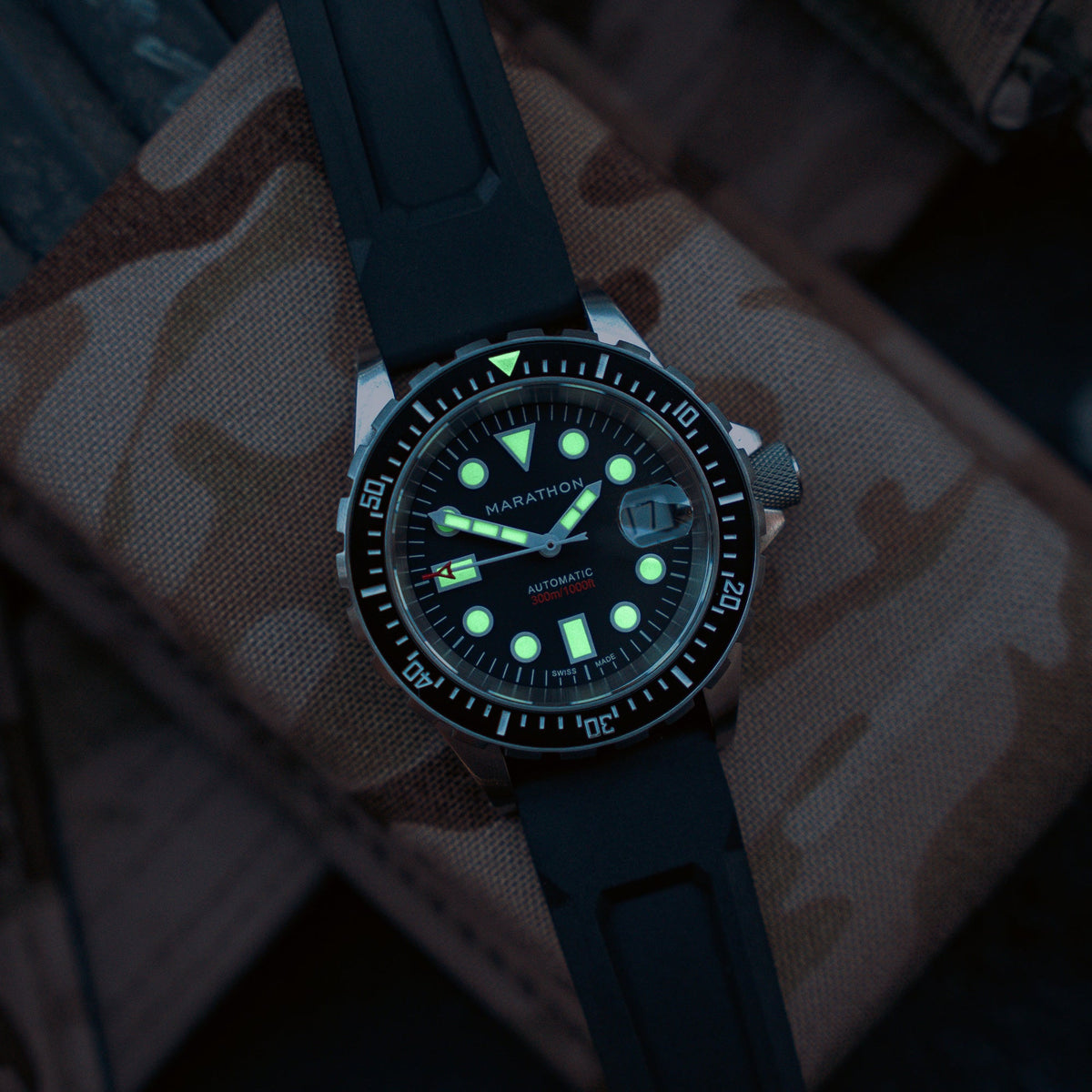 Marathon 36mm Original SAR w/ Date on 3-Piece Rubber Strap Kit (OSAR-D)