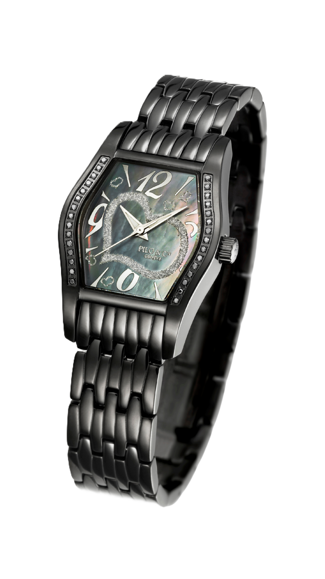 Allegra P0260DQB MB watch with black mother-of-pearl dial and rose gold PVD case