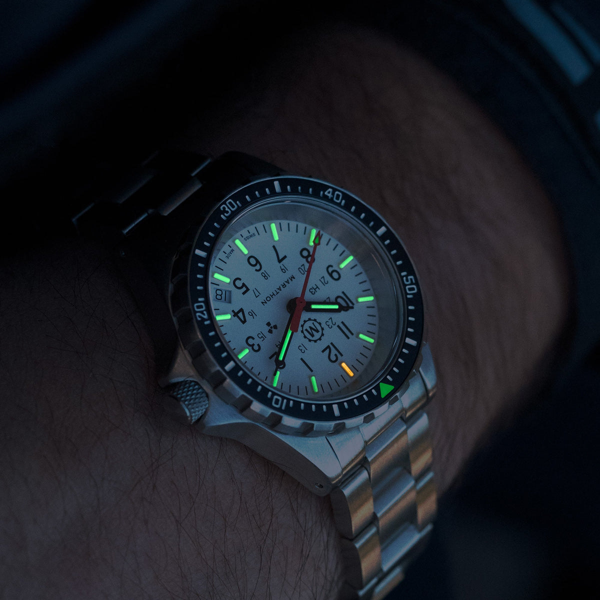 Marathon 36mm Arctic Edition Medium Diver's Quartz (MSAR Quartz) with Stainless Steel Bracelet