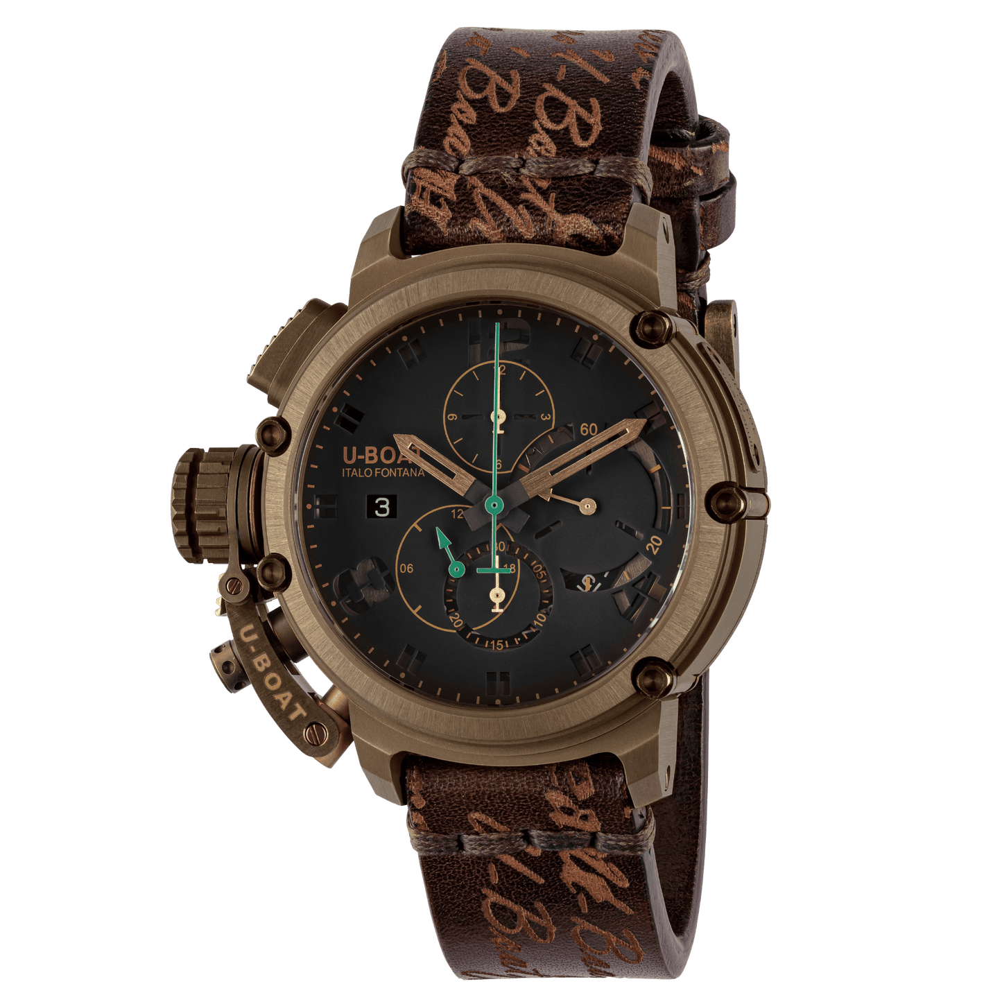 U-BOAT CHIMERA SAPPHIRE GREEN CHRONO BRONZE CODE 8526