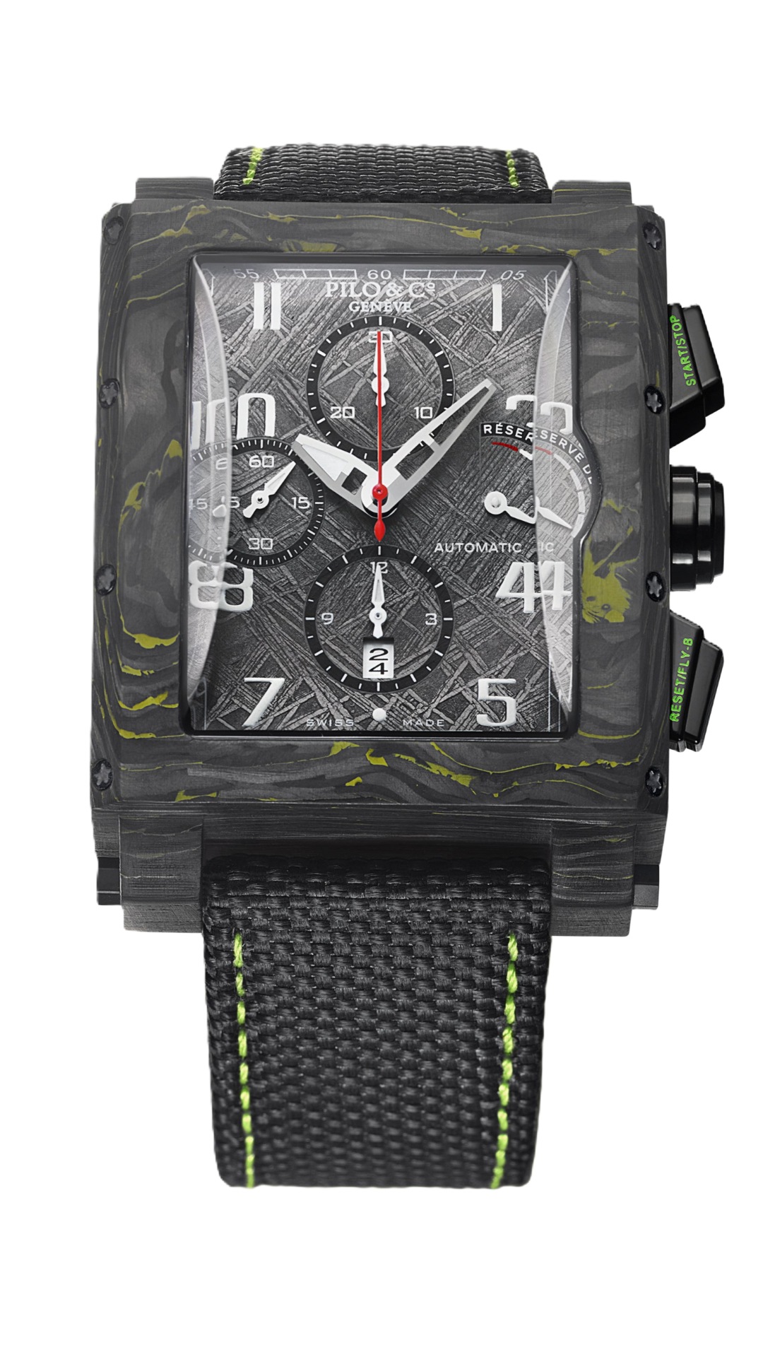 Meteorite square carbon fiber watch Pilo & Co