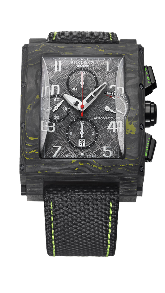 Meteorite square carbon fiber watch Pilo & Co