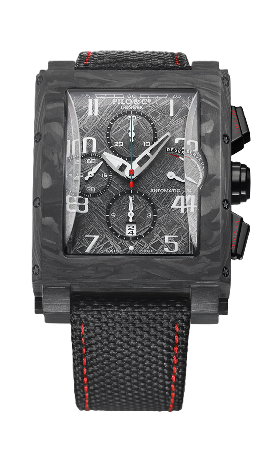 beveled glass carbon fiber meteorite watch