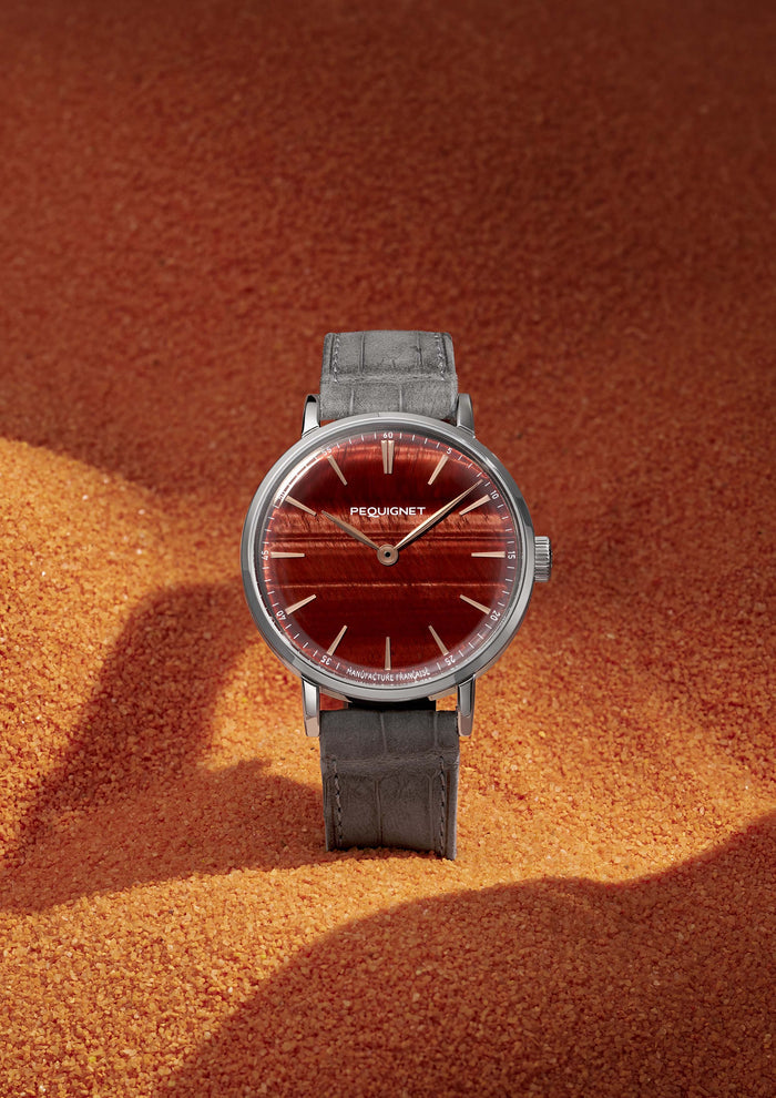 PEQUIGNET Attitude Tiger's Eye steel, 39mm 9060263