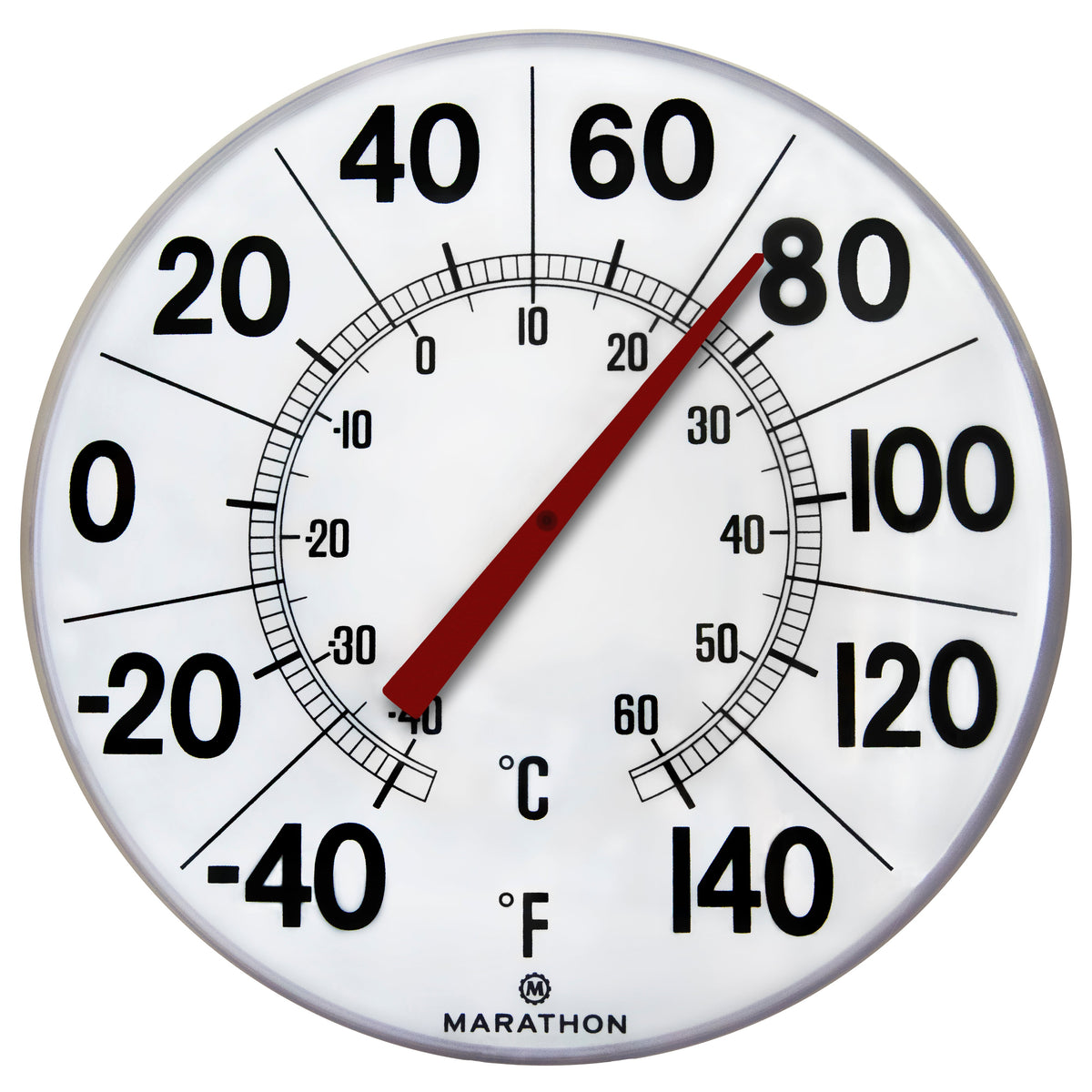 Marathon 12 Inch Indoor/Outdoor Dial Thermometer - Fahrenheit